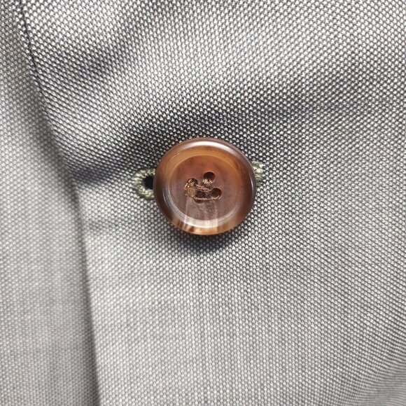 Ralph Lauren Wool Blazer Mens 43L Sport Coat Suit‎ Jacket Grey Single Breasted - Picture 5 of 15